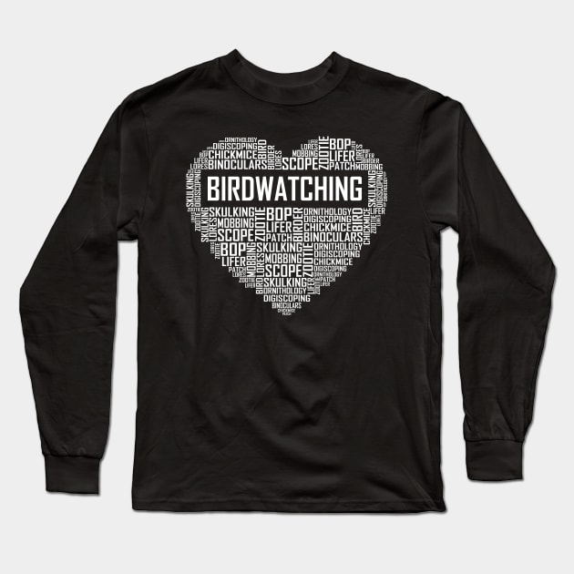 Birdwatching Heart Long Sleeve T-Shirt by LetsBeginDesigns